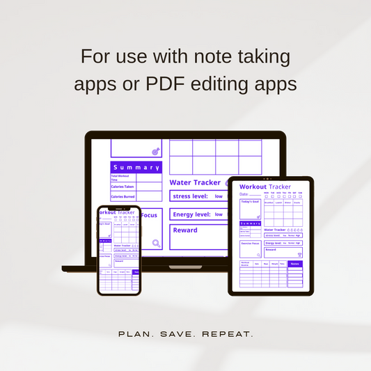 Complete Workout Tracker Planner & Record Printable Sheet